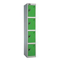 Probe 4 Door Extra Deep Locker ACTIVECOAT W305xD460xH1780mm Silver Body Green Doors Probe 4 Door Extra Deep Locker ACTIVECOAT W305xD460xH1780mm Silver Body Green Doors
