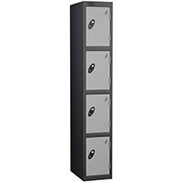 Probe 4 Door Extra Deep Locker ACTIVECOAT W305xD460xH1780mm Black Body Silver Doors Probe 4 Door Extra Deep Locker ACTIVECOAT W305xD460xH1780mm Black Body Silver Doors