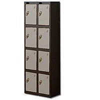 Probe 4 Door Locker Nest of 2 Black Body Silver Door By Lion Steel Probe 4 Door Locker Nest of 2 Black Body Silver Door By Lion Steel