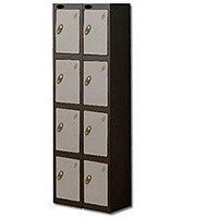 Probe 4 Door Locker Extra Deep Nest of 2 Black Body & Silver Door By Lion Steel Probe 4 Door Locker Extra Deep Nest of 2 Black Body & Silver Door By Lion Steel