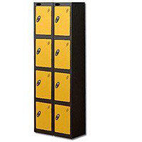 Probe 4 Door Locker Extra Deep Nest of 2 Black Body & Yellow Door By Lion Steel Probe 4 Door Locker Extra Deep Nest of 2 Black Body & Yellow Door By Lion Steel