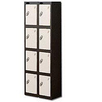 Probe 4 Door Locker Extra Deep Nest of 2 Black Body & White Door By Lion Steel Probe 4 Door Locker Extra Deep Nest of 2 Black Body & White Door By Lion Steel