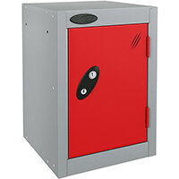 Probe Quarto 1 Door Small Locker Extra Deep ACTIVECOAT 305x460x480mm Silver Body & Red Doors Probe Quarto 1 Door Small Locker Extra Deep ACTIVECOAT 305x460x480mm Silver Body & Red Doors