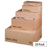 Smartbox Mailing Carton Easy Assemble L 395x255x140mm Brown Pack of 20 Smartbox Mailing Carton Easy Assemble L 395x255x140mm Brown Pack of 20
