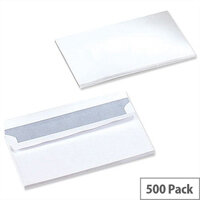 5 Star Office White DL Envelopes Self Seal Wallet 90gsm Pack of 500 5 Star Office White DL Envelopes Self Seal Wallet 90gsm Pack of 500