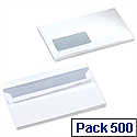 5 Star Office Envelopes Wallet Press Seal Window White DL (Pack 500) 5 Star Office Envelopes Wallet Press Seal Window White DL (Pack 500)