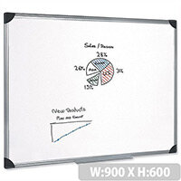 Magnetic Whiteboard Aluminium Trim 900 x 600mm 5 Star– Wall-Mountable, Accessory Kit, Magnetic, Suitable For The Office, Drywipe & Wall Fixing Method (908116)