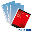 5 Star Punched Pocket Top-opening A4 80 Micron Clear Pack 100 5 Star Punched Pocket Top-opening A4 80 Micron Clear Pack 100