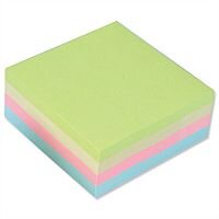 Sticky Notes Cube Pad of 400 Sheets 76x76mm Pastel Rainbow 5 Star