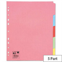 5 Part Extra Wide Subject Dividers Assorted A4 5 Star 5 Part Extra Wide Subject Dividers Assorted A4 5 Star