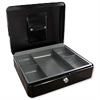 5 Star Key Lock Cash Box Compact 8 Inch 200x160x70mm Anthracite Black 5 Coin Compartments 5 Star Key Lock Cash Box Compact 8 Inch 200x160x70mm Anthracite Black 5 Coin Compartments