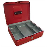 5 Star Key Lock Cash Box Compact 8 Inch 200x160x70mm Red 5 Coin Compartments 5 Star Key Lock Cash Box Compact 8 Inch 200x160x70mm Red 5 Coin Compartments