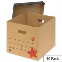 Lever Arch Files Archive Storage Box A4 Brown 10 Pack 5 Star