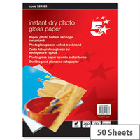 5 Star 6x4" Glossy Inkjet Photo Paper 260gsm (Pack of 50) 5 Star 6x4" Glossy Inkjet Photo Paper 260gsm (Pack of 50)
