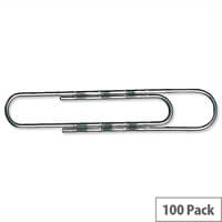 Wavy Giant Paperclips Length 76mm Pack 100 5 Star