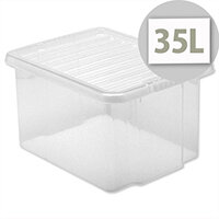 Plastic Stackable Storage Box with Lid 35 Litre Clear 5 Star Plastic Stackable Storage Box with Lid 35 Litre Clear 5 Star