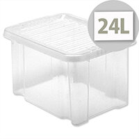 Plastic Storage Box Stackable 24 Litre Lid Clear 5 Star Plastic Storage Box Stackable 24 Litre Lid Clear 5 Star