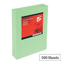 5 Star Office Bright Green A4 Paper Multifunctional Coloured Ream-Wrapped 80gsm 500 Sheets 5 Star Office Bright Green A4 Paper Multifunctional Coloured Ream-Wrapped 80gsm 500 Sheets