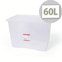 5 Star Office Storage Box Stackable Clip-on Lid 60L Clear 5 Star Office Storage Box Stackable Clip-on Lid 60L Clear