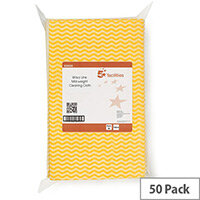 5 Star Facilities Pack of 50 Cloths AntiMicrobial 40gsm 50x30cm Wavy Line Yellow 5 Star Facilities Pack of 50 Cloths AntiMicrobial 40gsm 50x30cm Wavy Line Yellow