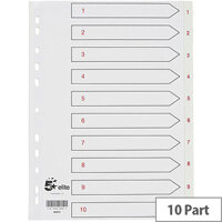 5 Star Elite A4 Premium Index White Tabs Polypropylene 1-10 White 5 Star Elite A4 Premium Index White Tabs Polypropylene 1-10 White