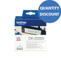 Brother DK-22205 Continuous Paper Tape - 62mm x 30.5m, Black on White -  for Brother QL Series QL-1050, 1060, 500, 550, 560, 570, 580, 600, 650, 700, 710, 720, 820