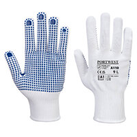 Portwest A110 Polka Dot Glove White & Blue Medium