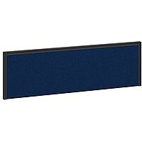 Straight Fabric Upholstered Office Desk Screen 1200mmx380mm - Blue Fabric With Black Aluminium Frame
