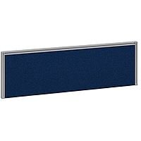 Straight Fabric Upholstered Office Desk Screen 1200mmx380mm - Blue Fabric With Silver Aluminium Frame