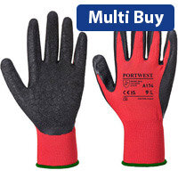 Portwest A174 Flex Grip Latex Glove - Red & Black, XL, Maximum Dexterity