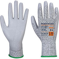 Portwest A620 LR Cut PU Palm Glove Grey Medium