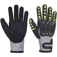 Portwest A722 Anti Impact Cut Resistant Glove Grey & Black Medium