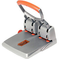 Rapid Supreme Heavy Duty Hole Punch HDC150/4-hole Silver & Orange Rapid Supreme Heavy Duty Hole Punch HDC150/4-hole Silver & Orange
