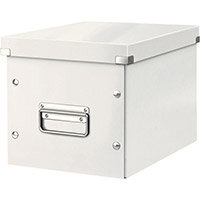 Leitz Box Click & Store Cube Medium Storage Box White Leitz Box Click & Store Cube Medium Storage Box White