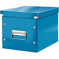 Leitz Box Click & Store Cube Medium Storage Box Blue Leitz Box Click & Store Cube Medium Storage Box Blue
