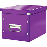 Leitz Box Click & Store Cube Medium Storage Box Purple Leitz Box Click & Store Cube Medium Storage Box Purple