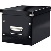 Leitz Box Click & Store Cube Medium Storage Box Black Leitz Box Click & Store Cube Medium Storage Box Black