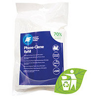 AF Phone-Clene Cleaning Wipes Refill Pouch Pack of 100 APHC100R AF Phone-Clene Cleaning Wipes Refill Pouch Pack of 100 APHC100R