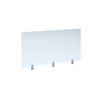 Straight High Desktop Acrylic Screen With White Brackets 1400mm x 700mm