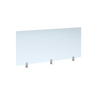 Straight High Desktop Acrylic Screen With White Brackets 1600mm x 700mm