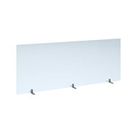 Free Standing Acrylic 700mm High Screen With Silver Metal Feet 1800mm Wide