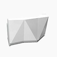 ALPA Straight Reception Desk with Silver Glass Front and Right Curve End W1835xD946xH1100mm ALPA Straight Reception Desk with Silver Glass Front and Right Curve End W1835xD946xH1100mm