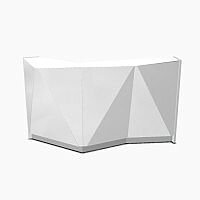 ALPA Straight Reception Desk with Silver Glass Front and Left Curve End W1835xD946xH1100mm ALPA Straight Reception Desk with Silver Glass Front and Left Curve End W1835xD946xH1100mm
