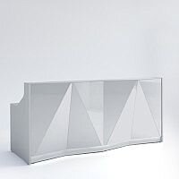 ALPA Straight Reception Desk with Silver Glass Front W2456xD946xH1100mm ALPA Straight Reception Desk with Silver Glass Front W2456xD946xH1100mm
