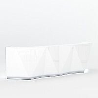 ALPA Straight Reception Desk with White Glass Front W3613xD946xH1100mm ALPA Straight Reception Desk with White Glass Front W3613xD946xH1100mm