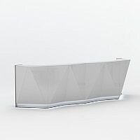 ALPA Straight Reception Desk with Silver Glass Front W3613xD946xH1100mm ALPA Straight Reception Desk with Silver Glass Front W3613xD946xH1100mm