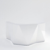 ALPA Curved Reception Desk with White Glass Front W1907xD1907xH1100mm ALPA Curved Reception Desk with White Glass Front W1907xD1907xH1100mm