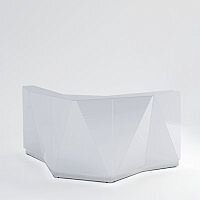 ALPA Curved Reception Desk with Silver Glass Front W1907xD1907xH1100mm ALPA Curved Reception Desk with Silver Glass Front W1907xD1907xH1100mm