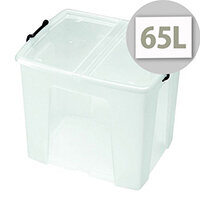 Strata Smart Storage Box Clear 65 Litre With Integrated Handles For Easier Carrying. Box Is Stackable Or Optionally Nested When Empty. Ideal For Warehouses, Offices, Schools, Domestic Use & More. Strata Smart Storage Box Clear 65 Litre With Integrated Handles For Easier Carrying. Box Is Stackable Or Optionally Nested When Empty. Ideal For Warehouses, Offices, Schools, Domestic Use & More.