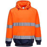 Portwest B316 Hi-Vis Two-Tone Hooded Sweater Orange & Navy Large
